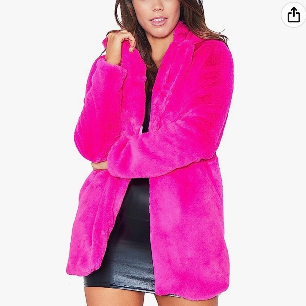 Taylor Swift - Pink Faux Fur Jacket - ERAS TOUR OUTFIT